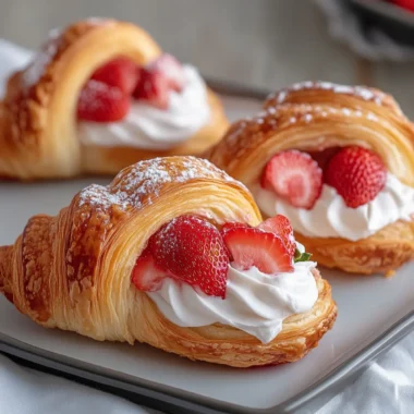 Strawberry Cream Filled Croissants