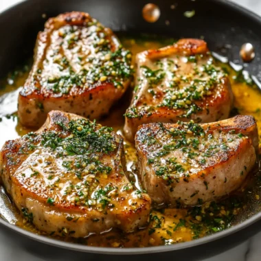 Garlic Butter Pan Seared Pork Chops